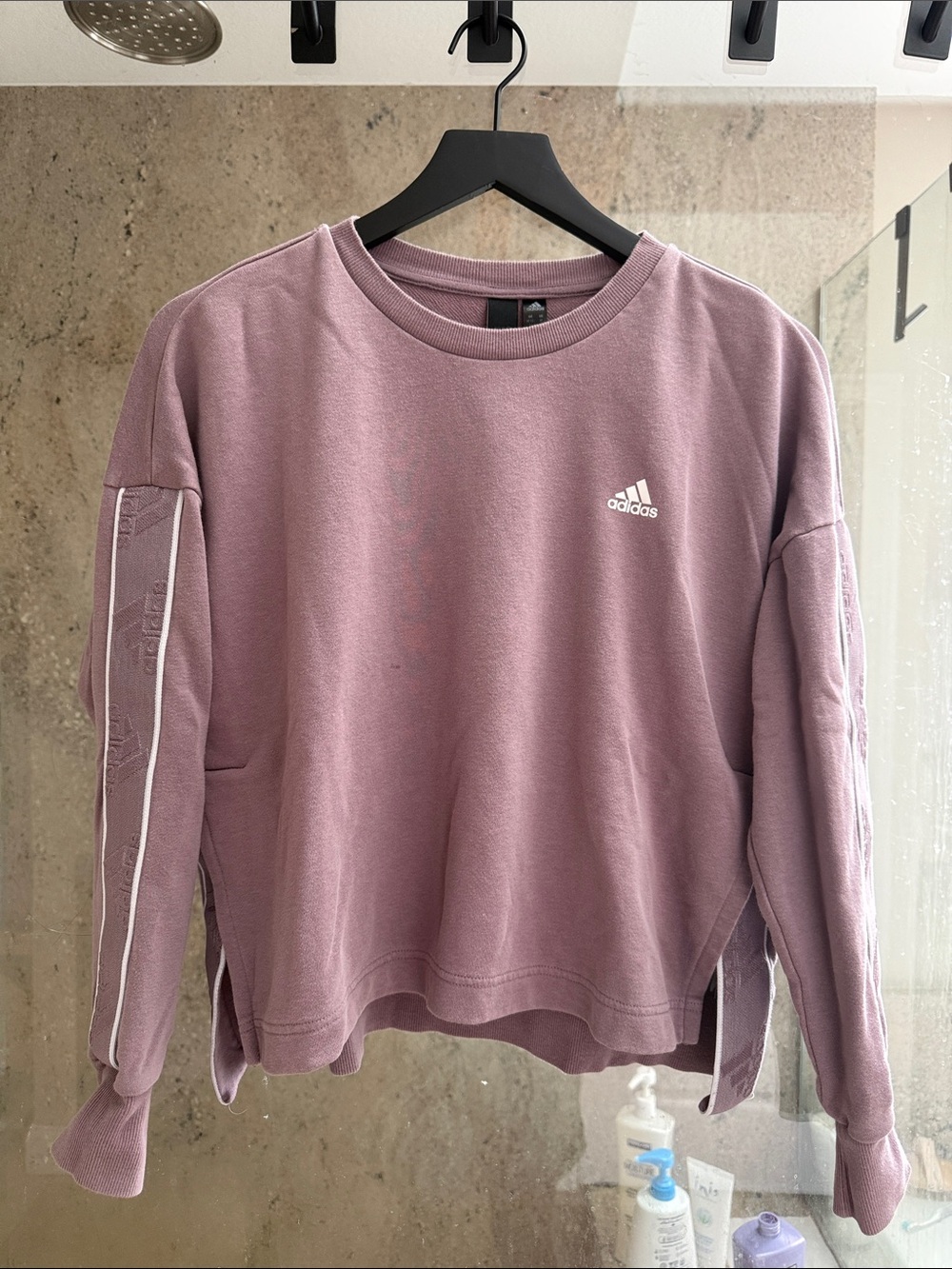 adidas Mauve Crewneck Sweatshirt with White Logo
